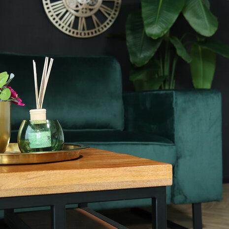 Lizzely Garden & Living Zitbank Zora 2,5-zits donkergroen velvet bank stof bankstel