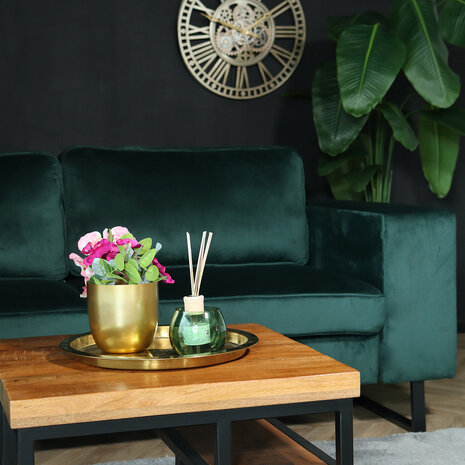 Lizzely Garden & Living Zitbank Zora 2,5-zits donkergroen velvet bank stof bankstel