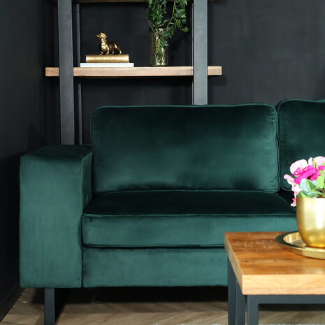 Lizzely Garden & Living Zitbank Zora 2,5-zits donkergroen velvet bank stof bankstel