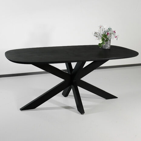 Lizzely Garden & Living Eettafel deens ovaal mangohout 180cm Austin zwart ovale tafel duurzaam mango eetkamertafel Lizzely Garden & Living Eettafel deens ovaal mangohout 180cm Austin zwart ovale tafel duurzaam mango eetkamertafel