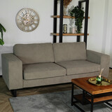 Lizzely Garden & Living Zitbank Zora 2,5-zits taupe ribstof bank stof bankstel