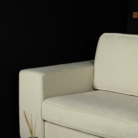 Lizzely Garden & Living Zitbank Zora 2,5-zits beige ribstof bank stof bankstel