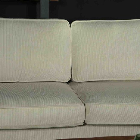 Lizzely Garden & Living Zitbank Zora 2,5-zits beige ribstof bank stof bankstel