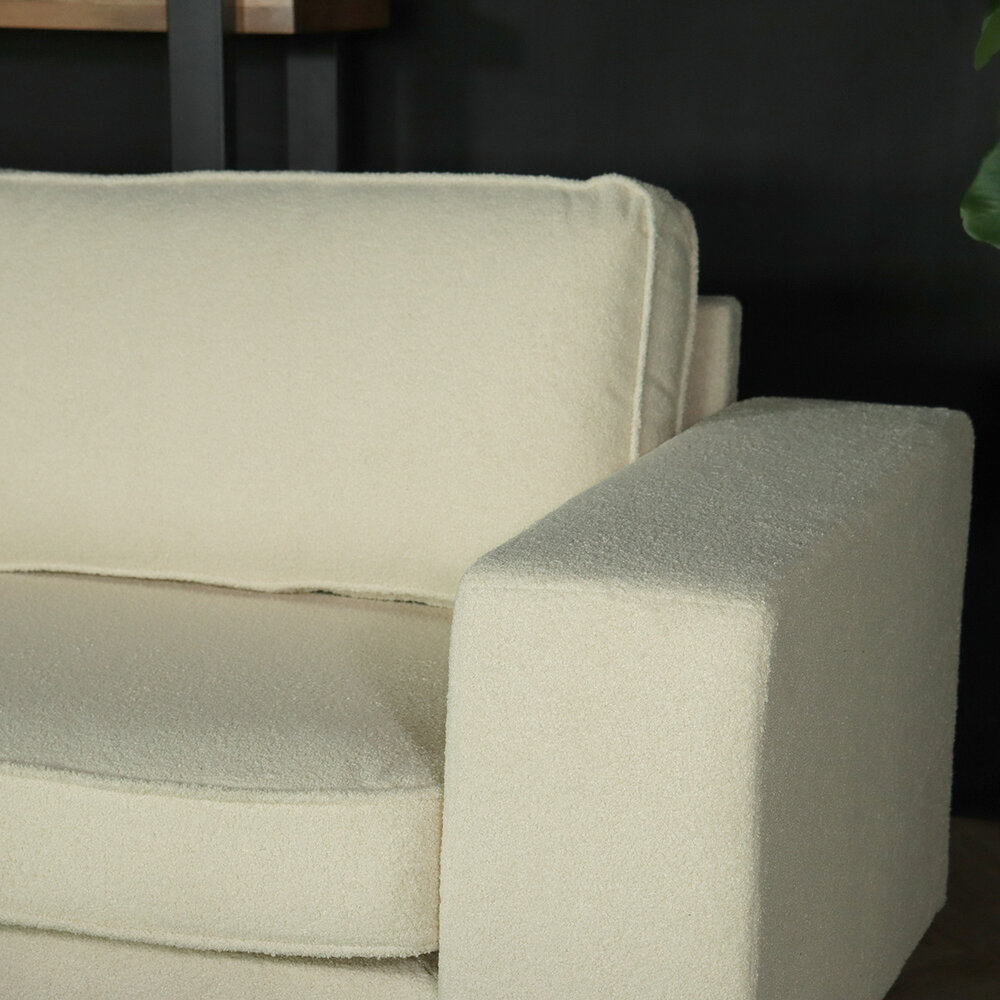 Zitbank Zora 2,5-zits beige teddy bank stof bankstel Zitbank Zora 2,5-zits beige teddy bank stof bankstel