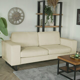 Lizzely Garden & Living Zitbank Zora 2,5-zits beige ribstof bank stof bankstel