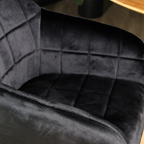 Lizzely Garden & Living Eetkamerstoel met armleuning Barbara zwart velvet eetstoel Lizzely Garden & Living Eetkamerstoel met armleuning Barbara zwart velvet eetstoel