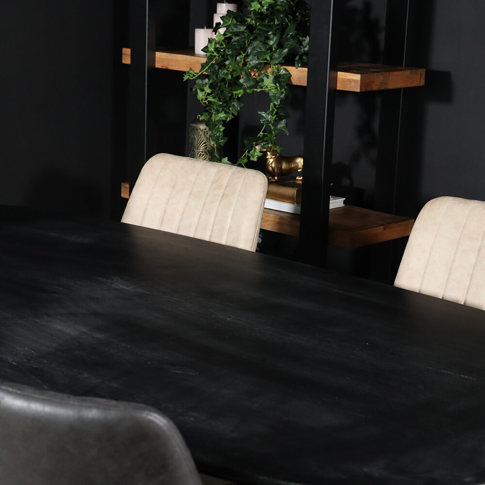Eettafel deens ovaal mangohout 200cm Austin zwart ovale tafel duurzaam mango eetkamertafel Eettafel deens ovaal mangohout 200cm Austin zwart ovale tafel duurzaam mango eetkamertafel