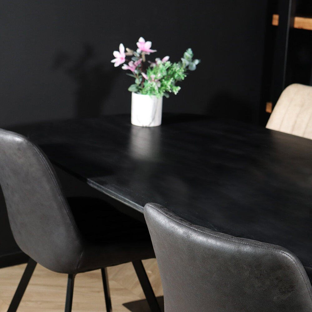 Eettafel deens ovaal mangohout 200cm Austin zwart ovale tafel duurzaam mango eetkamertafel Eettafel deens ovaal mangohout 200cm Austin zwart ovale tafel duurzaam mango eetkamertafel