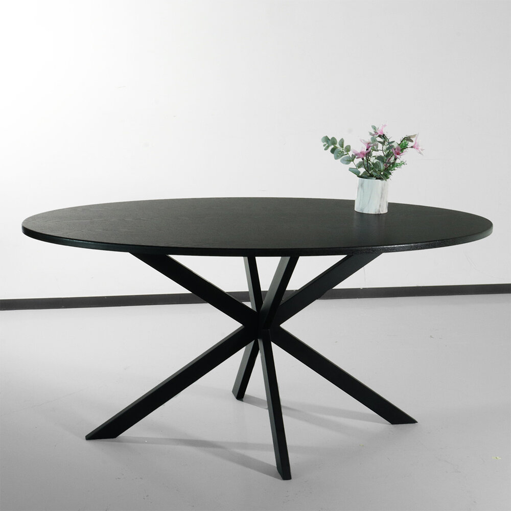 Eettafel ovaal 160cm Rato zwart ovale tafel Eettafel ovaal 160cm Rato zwart ovale tafel