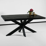 Lizzely Garden & Living Eettafel langwerpig mangohout 160cm zwart John langwerpige tafel duurzaam mango eetkamertafel Lizzely Garden & Living Eettafel langwerpig mangohout 160cm zwart John langwerpige tafel duurzaam mango eetkamertafel