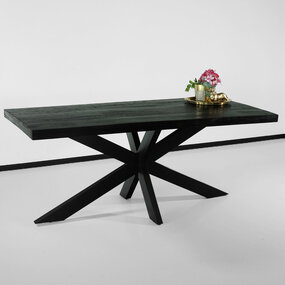Lizzely Garden & Living Eettafel langwerpig mangohout 180cm zwart John langwerpige tafel duurzaam mango eetkamertafel Lizzely Garden & Living Eettafel langwerpig mangohout 180cm zwart John langwerpige tafel duurzaam mango eetkamertafel