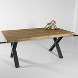 Lizzely Garden & Living Eettafel rechthoekig mangohout Xavier lichtbruin 180cm duurzaam tafel met X-poot mango eetkamertafel rechthoek hout Lizzely Garden & Living Eettafel rechthoekig mangohout Xavier lichtbruin 180cm duurzaam tafel met X-poot mango eetkamertafel rechthoek hout