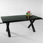 Eettafel rechthoekig mangohout Xavier zwart 180cm duurzaam tafel met X-poot mango eetkamertafel rechthoek hout Eettafel rechthoekig mangohout Xavier zwart 180cm duurzaam tafel met X-poot mango eetkamertafel rechthoek hout
