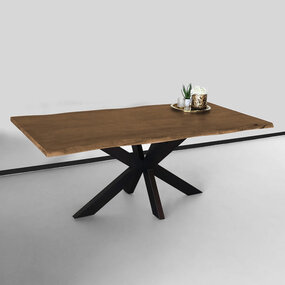 Lizzely Garden & Living Eettafel boomstam mangohout 200cm Indiana industriële duurzaam boomstamtafel mango Lizzely Garden & Living Eettafel boomstam mangohout 200cm Indiana industriële duurzaam boomstamtafel mango