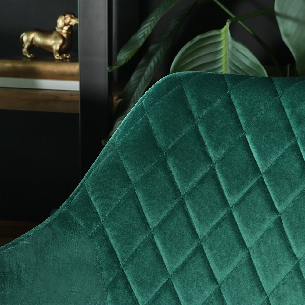 Eetkamerstoel met armleuning Yurgan velvet groen eetstoel Eetkamerstoel met armleuning Yurgan velvet groen eetstoel