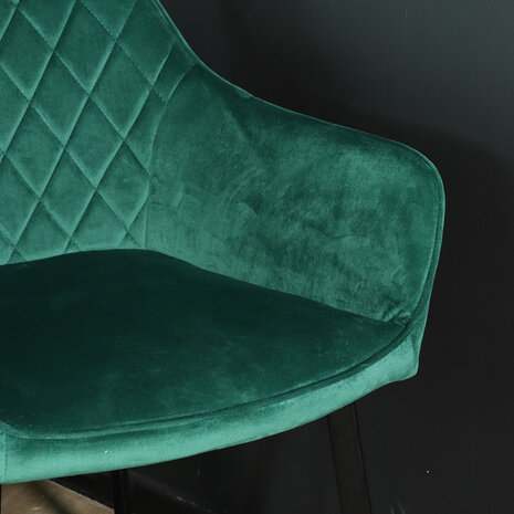 Lizzely Garden & Living Eetkamerstoel met armleuning Yurgan velvet groen eetstoel Lizzely Garden & Living Eetkamerstoel met armleuning Yurgan velvet groen eetstoel