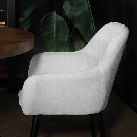 Lizzely Garden & Living Eetkamerstoel met armleuning Yurgan teddy wit eetstoel Lizzely Garden & Living Eetkamerstoel met armleuning Yurgan teddy wit eetstoel