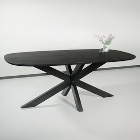 Lizzely Garden & Living Eettafel deens ovaal mangohout 200cm Austin zwart ovale tafel duurzaam mango eetkamertafel Lizzely Garden & Living Eettafel deens ovaal mangohout 200cm Austin zwart ovale tafel duurzaam mango eetkamertafel