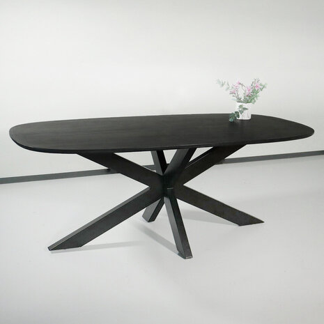 Lizzely Garden & Living Eettafel deens ovaal mangohout 200cm Austin zwart ovale tafel duurzaam mango eetkamertafel Lizzely Garden & Living Eettafel deens ovaal mangohout 200cm Austin zwart ovale tafel duurzaam mango eetkamertafel