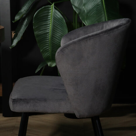 Lizzely Garden & Living Eetkamerstoel velvet grijs Felix eetstoel Lizzely Garden & Living Eetkamerstoel velvet grijs Felix eetstoel