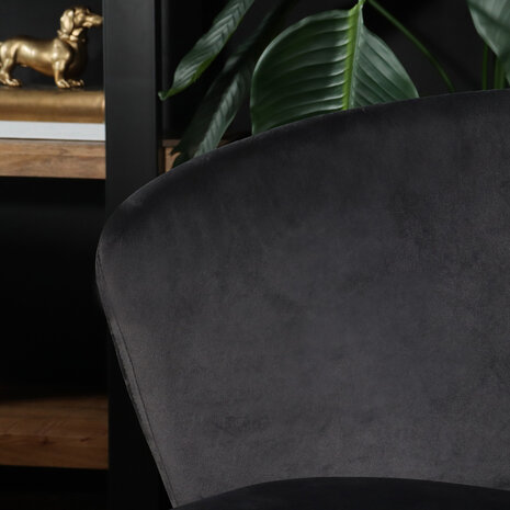 Lizzely Garden & Living Eetkamerstoel velvet grijs Felix eetstoel Lizzely Garden & Living Eetkamerstoel velvet grijs Felix eetstoel