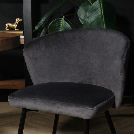 Lizzely Garden & Living Eetkamerstoel velvet grijs Felix eetstoel Lizzely Garden & Living Eetkamerstoel velvet grijs Felix eetstoel