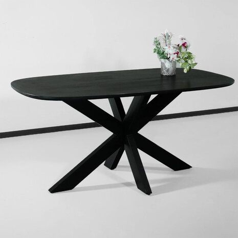 Lizzely Garden & Living Eettafel deens ovaal mangohout 160cm Austin zwart ovale tafel duurzaam mango eetkamertafel Lizzely Garden & Living Eettafel deens ovaal mangohout 160cm Austin zwart ovale tafel duurzaam mango eetkamertafel