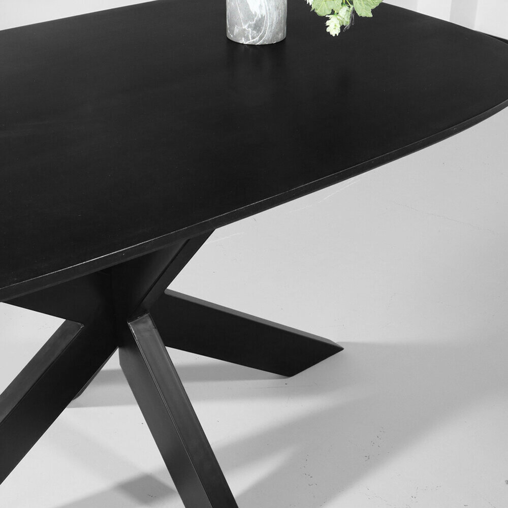 Eettafel deens ovaal mangohout 160cm Austin zwart ovale tafel duurzaam mango eetkamertafel Eettafel deens ovaal mangohout 160cm Austin zwart ovale tafel duurzaam mango eetkamertafel