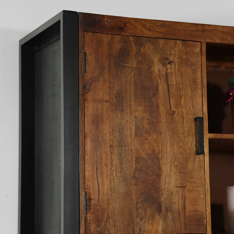 Lizzely Garden & Living Industriële kast mangohout Dex 150x100cm wandkast duurzaam mango Lizzely Garden & Living Industriële kast mangohout Dex 150x100cm wandkast duurzaam mango