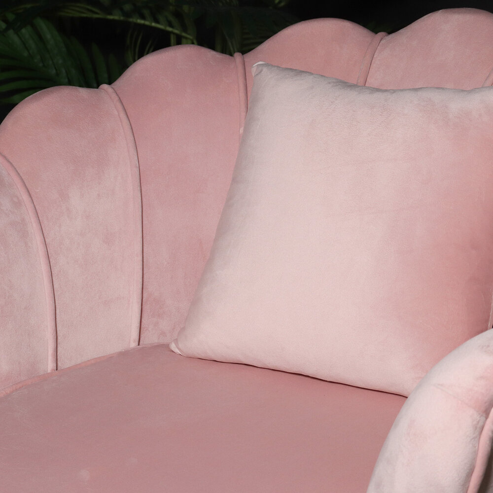 Fauteuil zitbank 1 persoons Belle velvet roze bankje Fauteuil zitbank 1 persoons Belle velvet roze bankje