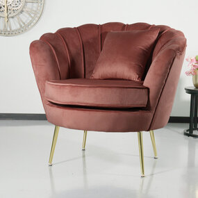 Lizzely Garden & Living Fauteuil zitbank 1 persoons Belle oud roze bankje Lizzely Garden & Living Fauteuil zitbank 1 persoons Belle oud roze bankje
