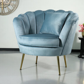 Lizzely Garden & Living Fauteuil zitbank 1 persoons Belle lichtblauw bankje Lizzely Garden & Living Fauteuil zitbank 1 persoons Belle lichtblauw bankje