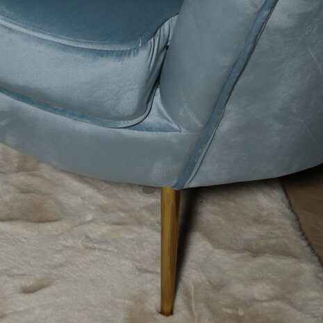 Lizzely Garden & Living Fauteuil zitbank 1 persoons Belle lichtblauw bankje