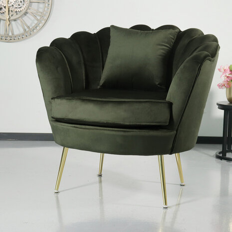 Lizzely Garden & Living Fauteuil zitbank 1 persoons Belle donkergroen bankje