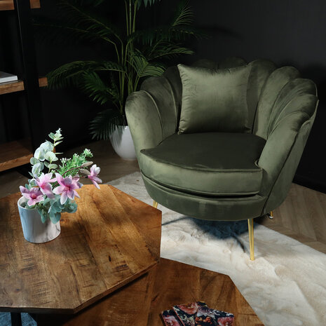 Lizzely Garden & Living Fauteuil zitbank 1 persoons Belle donkergroen bankje