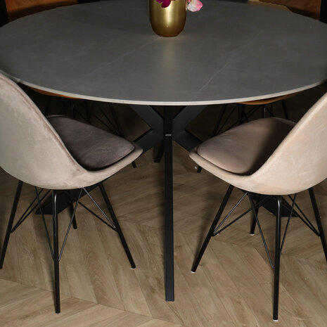 Lizzely Garden & Living Eettafel rond 130cm Jenna marmerlook grijs ronde tafel Lizzely Garden & Living Eettafel rond 130cm Jenna marmerlook grijs ronde tafel