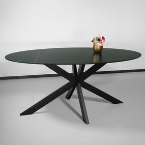 Lizzely Garden & Living Eettafel ovaal 180cm Figo marmerlook zwart ovale tafel steen Lizzely Garden & Living Eettafel ovaal 180cm Figo marmerlook zwart ovale tafel steen