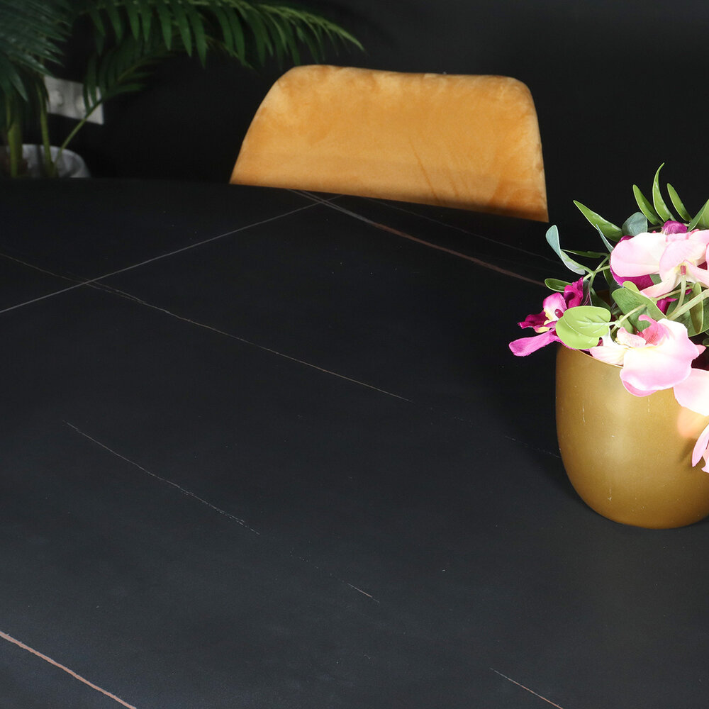 Eettafel ovaal 180cm Figo marmerlook zwart ovale tafel steen Eettafel ovaal 180cm Figo marmerlook zwart ovale tafel steen