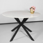 Eettafel rond 120cm Jenna marmerlook wit ronde tafel Eettafel rond 120cm Jenna marmerlook wit ronde tafel