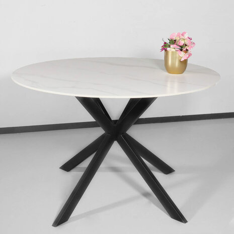 Lizzely Garden & Living Eettafel rond 120cm Jenna marmerlook wit ronde tafel Lizzely Garden & Living Eettafel rond 120cm Jenna marmerlook wit ronde tafel