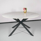 Eettafel rond 150cm Jenna marmerlook wit ronde tafel Eettafel rond 150cm Jenna marmerlook wit ronde tafel