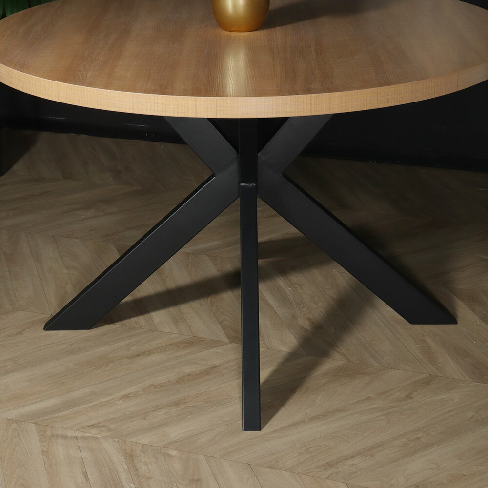Eettafel rond melamine 120cm Sanne lichtbruin ronde tafel Eettafel rond melamine 120cm Sanne lichtbruin ronde tafel