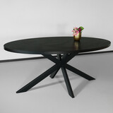 Lizzely Garden & Living Eettafel ovaal melamine 180cm Tommy zwart ovale tafel Lizzely Garden & Living Eettafel ovaal melamine 180cm Tommy zwart ovale tafel