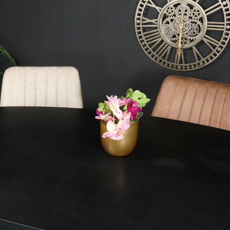 Lizzely Garden & Living Eettafel ovaal melamine 180cm Tommy zwart ovale tafel