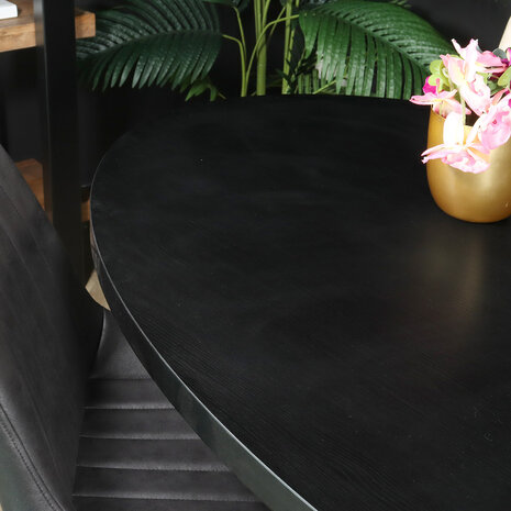 Lizzely Garden & Living Eettafel ovaal melamine 180cm Tommy zwart ovale tafel