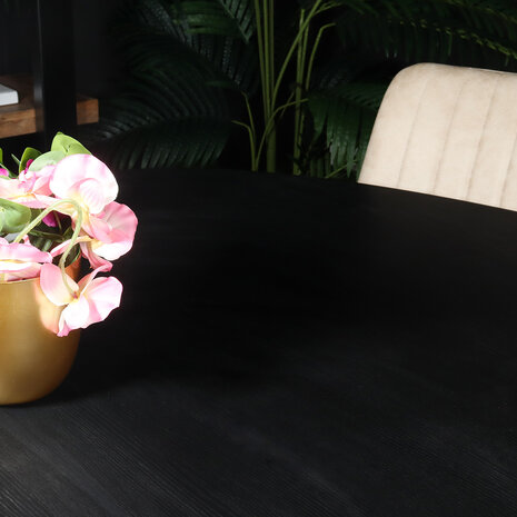 Lizzely Garden & Living Eettafel ovaal melamine 210cm Tommy zwart ovale tafel