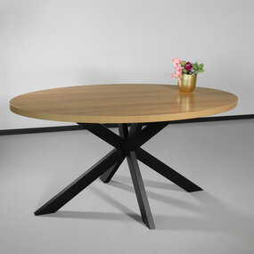 Lizzely Garden & Living Eettafel ovaal melamine 160cm Tommy lichtbruin ovale tafel Lizzely Garden & Living Eettafel ovaal melamine 160cm Tommy lichtbruin ovale tafel