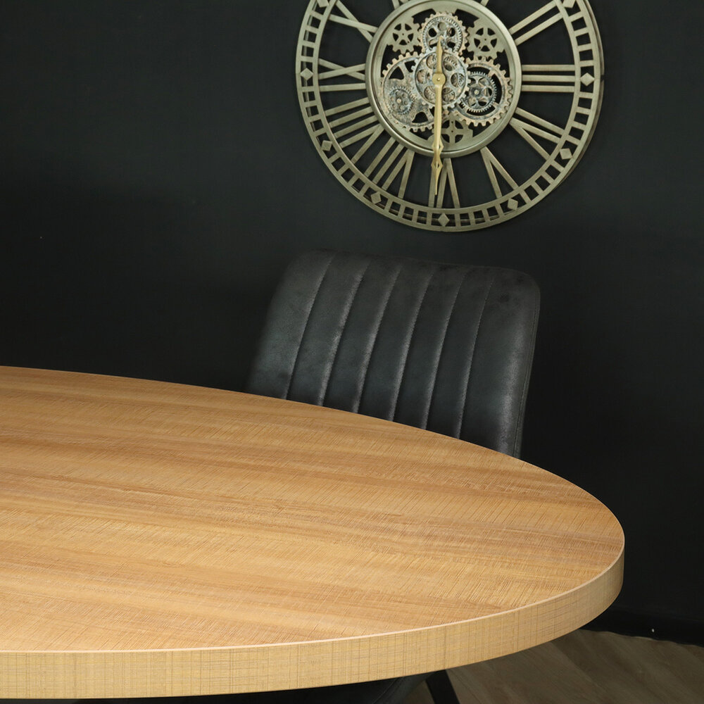 Eettafel ovaal melamine 160cm Tommy lichtbruin ovale tafel Eettafel ovaal melamine 160cm Tommy lichtbruin ovale tafel