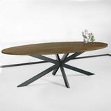 Lizzely Garden & Living Eettafel ovaal 240cm Rato bruin ovale tafel Lizzely Garden & Living Eettafel ovaal 240cm Rato bruin ovale tafel