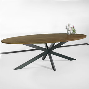Lizzely Garden & Living Eettafel ovaal 240cm Rato bruin ovale tafel Lizzely Garden & Living Eettafel ovaal 240cm Rato bruin ovale tafel